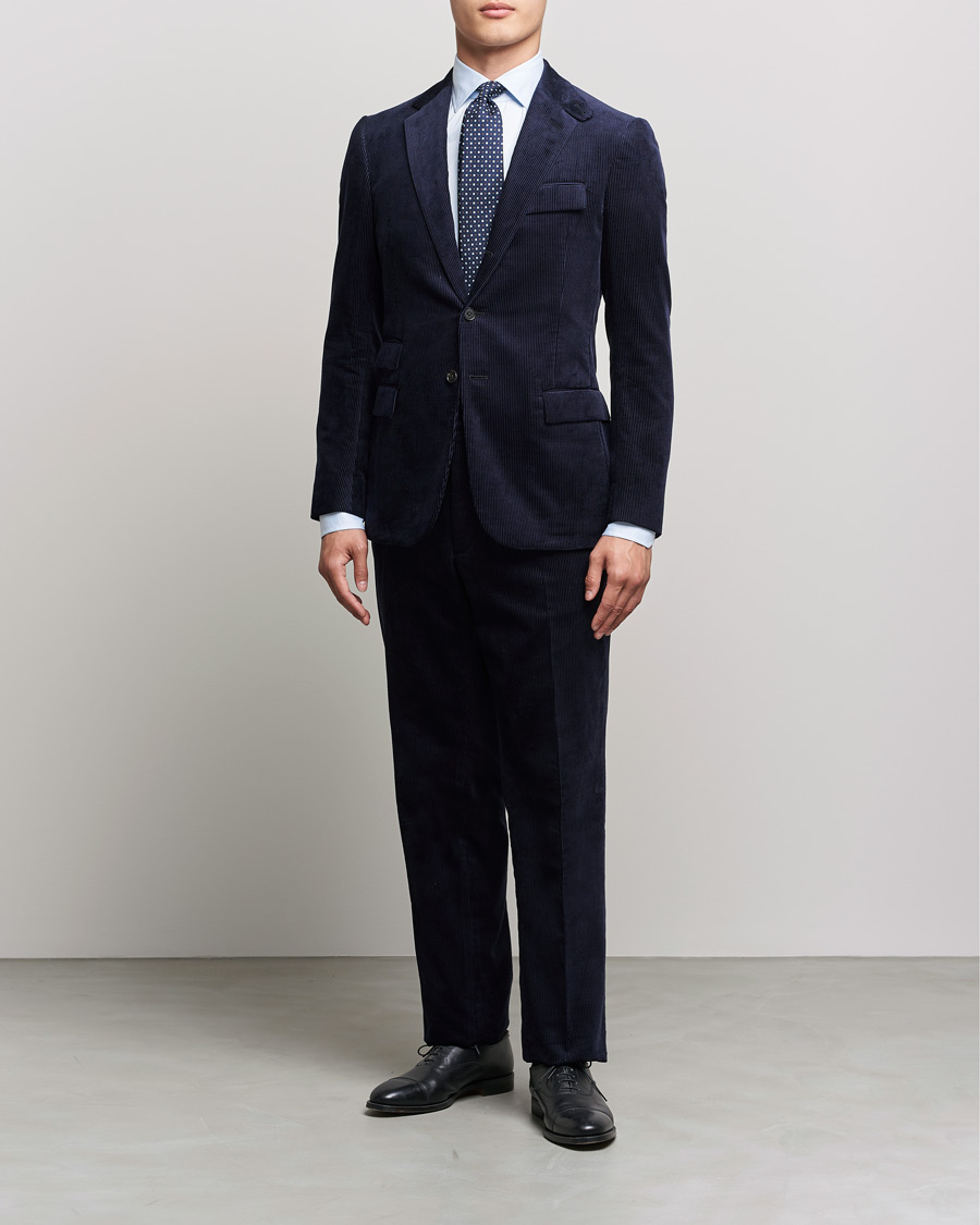 Heren | Blazers | Ralph Lauren Purple Label | Wale Corduroy Blazer Chairman Navy