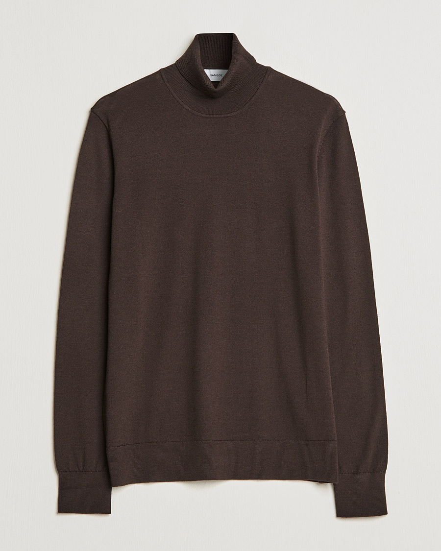 Heren | Truien | Samsøe Samsøe | Samsøe & Samsøe Flemming Superfine Merino Wool Roll Neck Mole