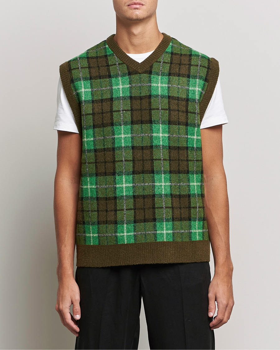 Heren | Truien | Samsøe Samsøe | Samsøe & Samsøe James Fine Merino Knitted Vest Medium Green