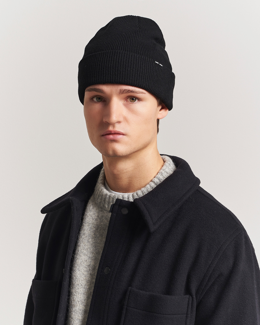 Heren |  | Samsøe & Samsøe | Lambswool Beanie Black