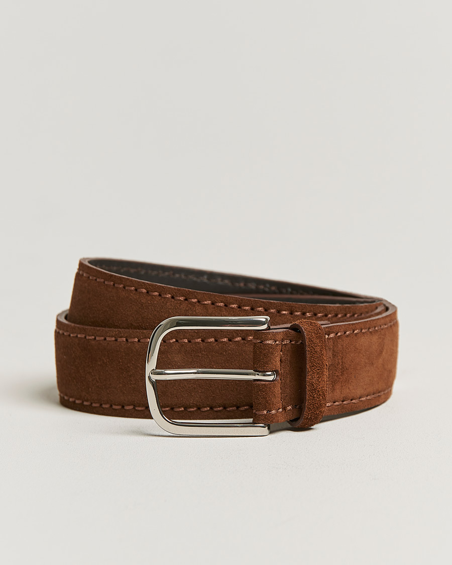 Heren | Orciani Suede Belt 3,5 cm Cognac | Orciani | Suede Belt 3,5 cm Cognac
