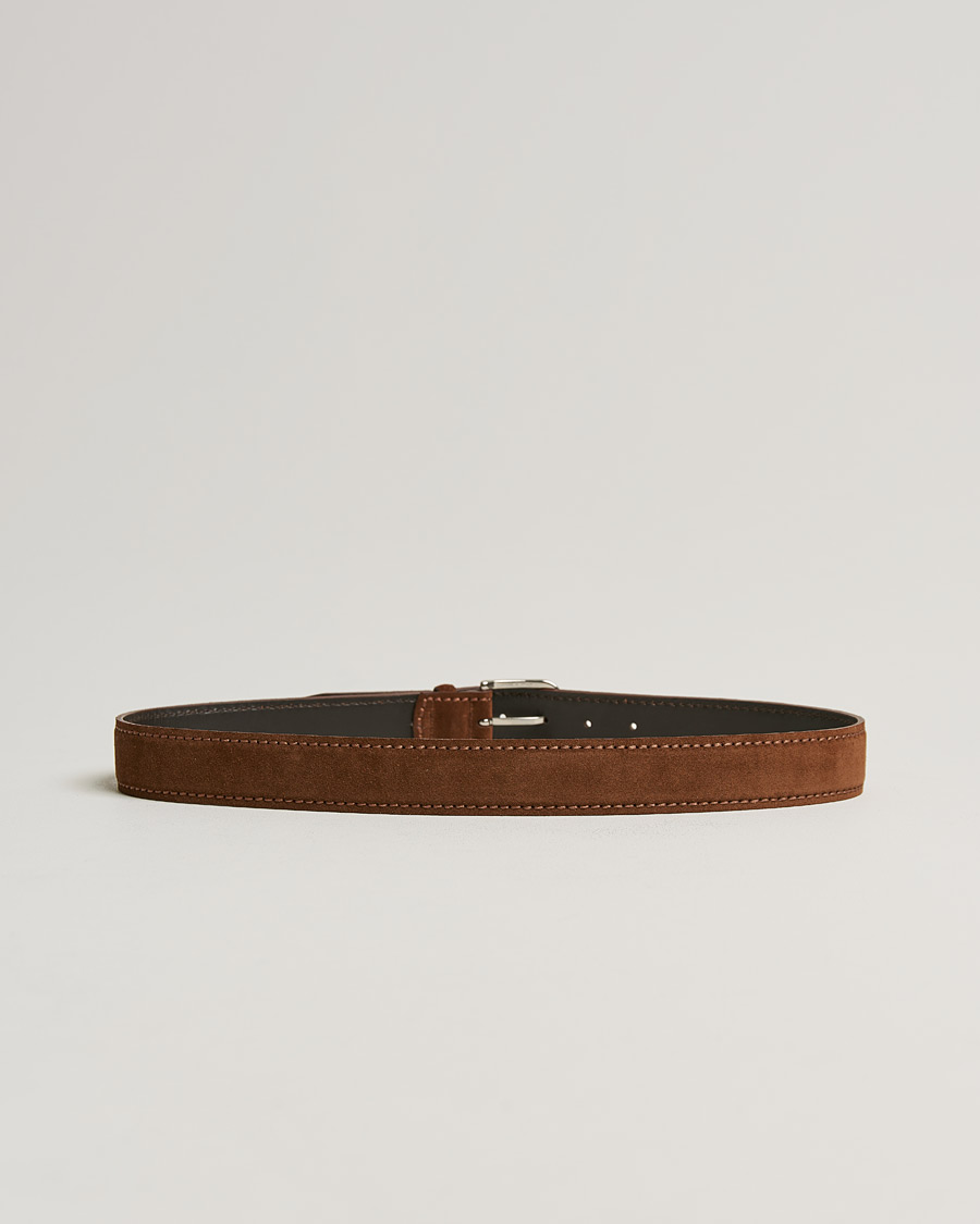 Heren |  | Orciani | Suede Belt 3,5 cm Cognac