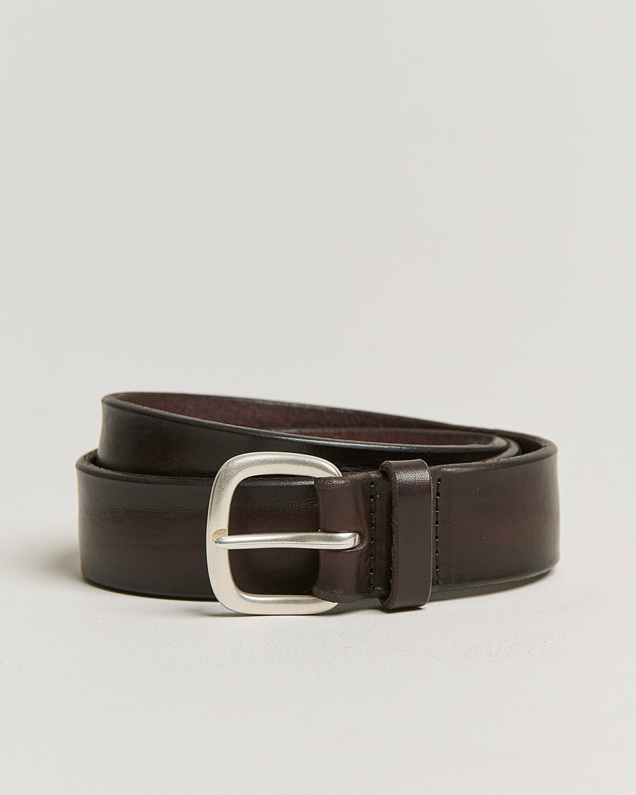Heren | Orciani Vachetta Belt 3,5 cm Dark Brown | Orciani | Vachetta Belt 3,5 cm Dark Brown