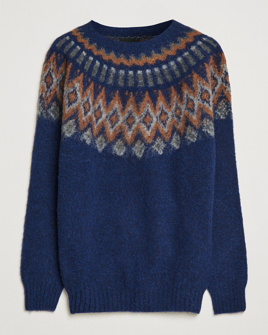 Heren | Truien | Howlin' | Brushed Wool Fair Isle Crew Sweater Magic Blue