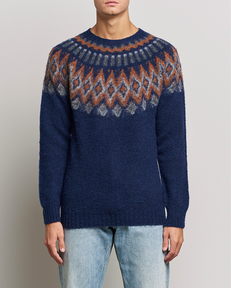 Heren | Truien | Howlin' | Brushed Wool Fair Isle Crew Sweater Magic Blue