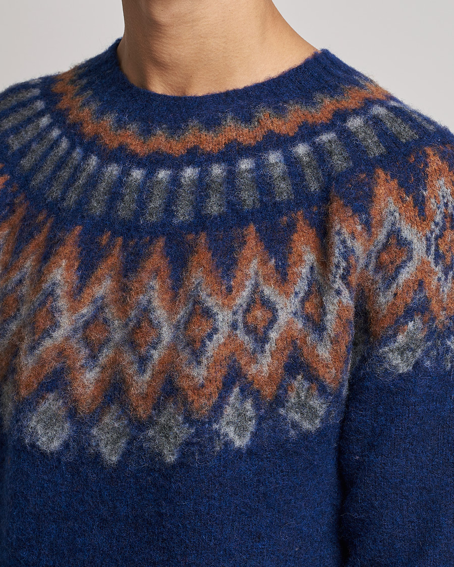 Heren | Truien | Howlin' | Brushed Wool Fair Isle Crew Sweater Magic Blue