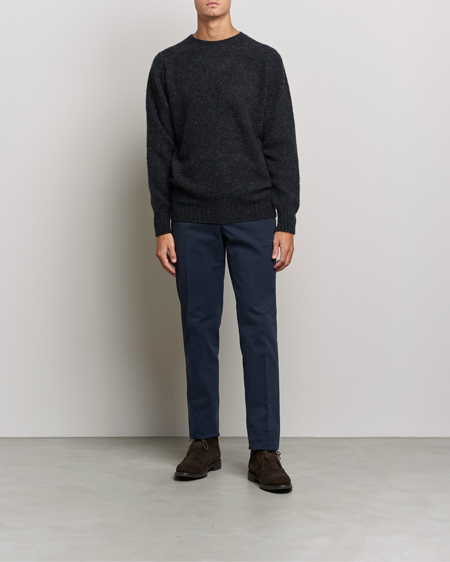 Heren | Truien | Howlin' | Brushed Wool Sweater Charcoal
