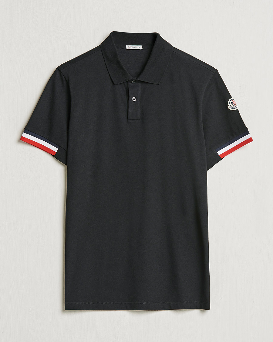 Heren | Polo's | Moncler | Contrast Rib Polo Black
