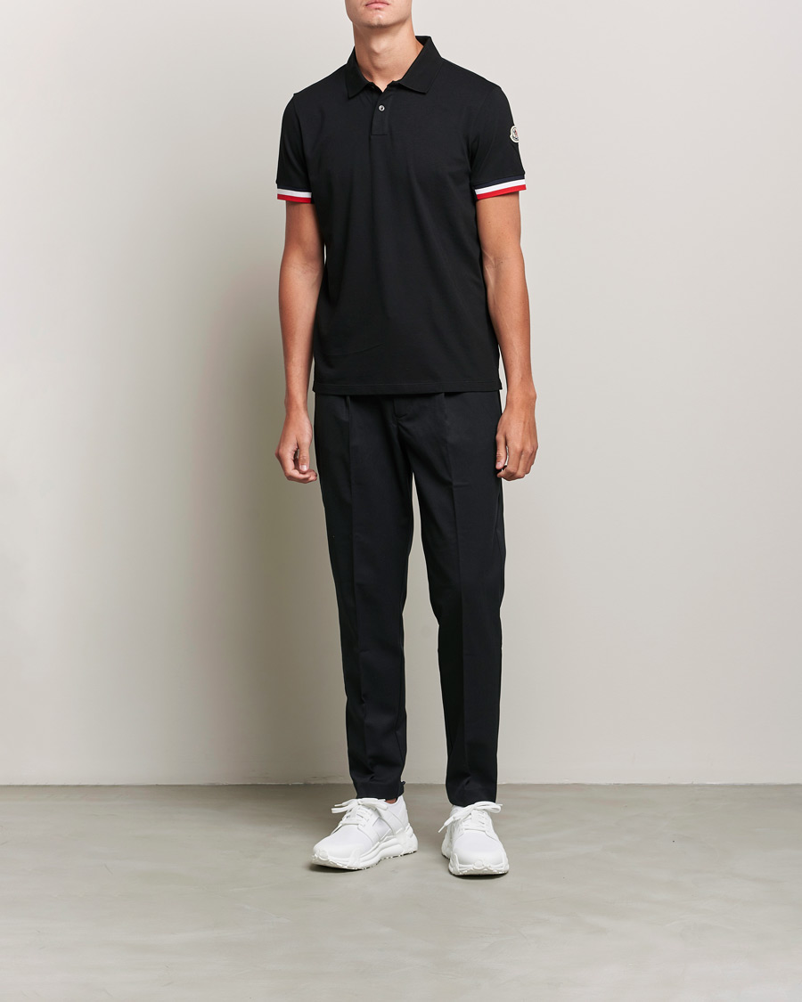 Heren | Polo's | Moncler | Contrast Rib Polo Black
