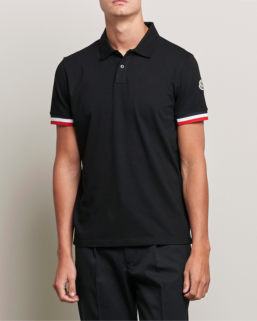 Heren | Polo's | Moncler | Contrast Rib Polo Black