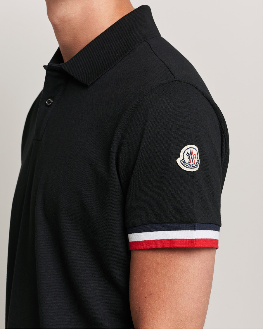 Heren | Polo's | Moncler | Contrast Rib Polo Black