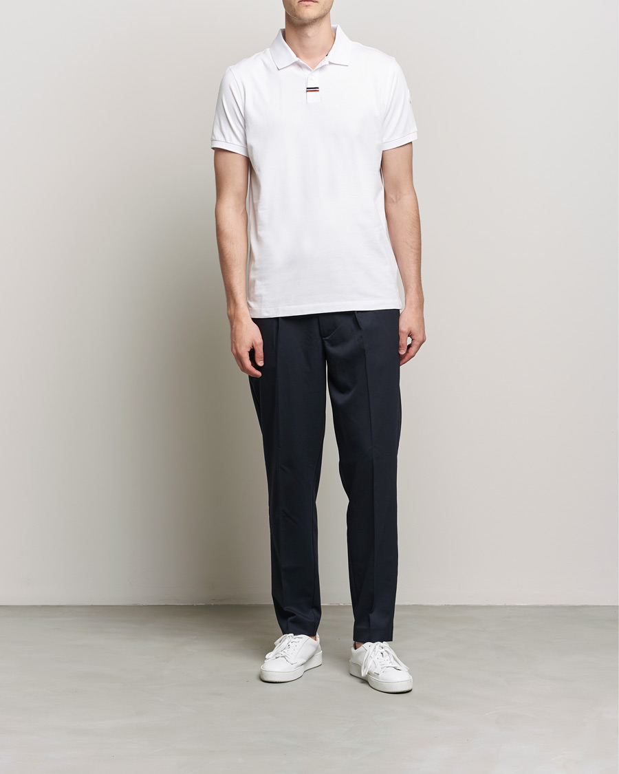 Heren | Polo's | Moncler | Tricolore Rib Polo White