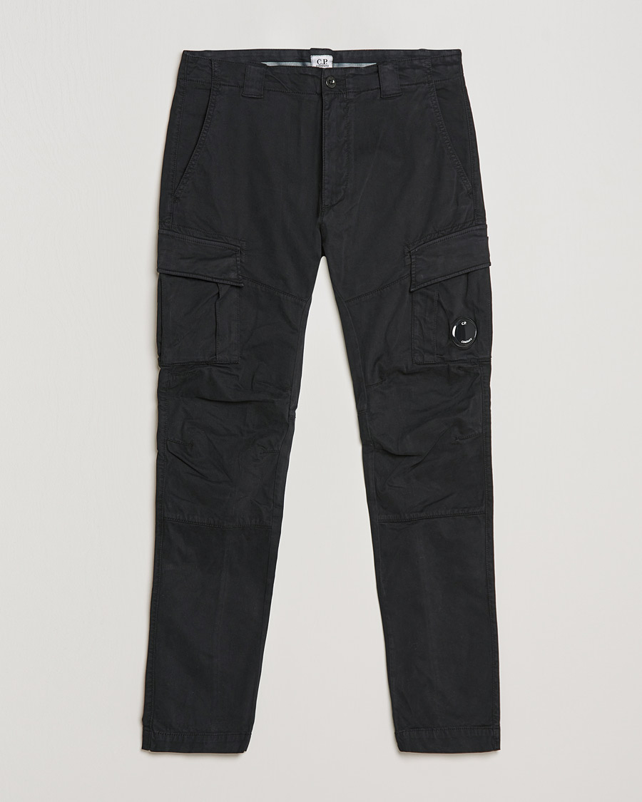 Heren | Broeken | C.P. Company | Stretch Satin Lens Cargo Pants Black