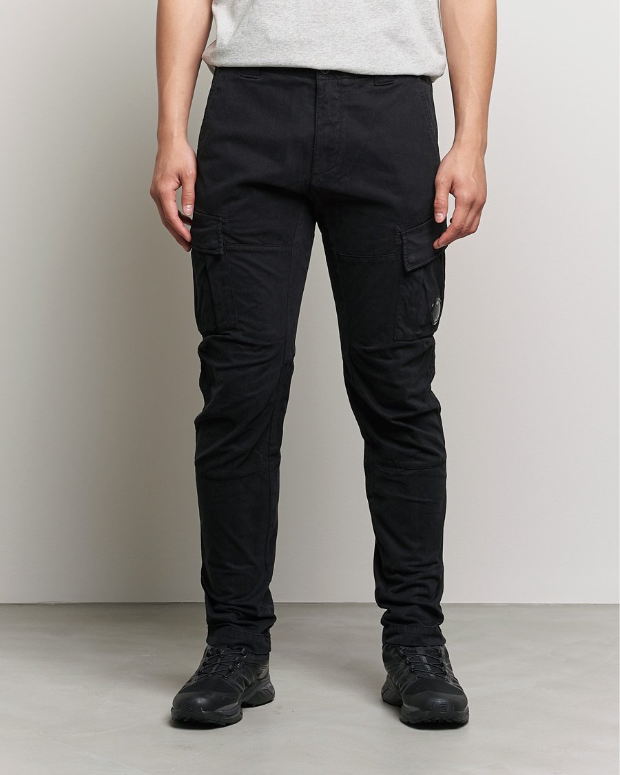 Heren | Broeken | C.P. Company | Stretch Satin Lens Cargo Pants Black
