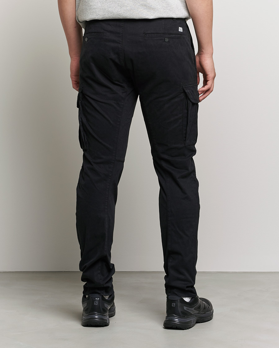 Heren | Broeken | C.P. Company | Stretch Satin Lens Cargo Pants Black
