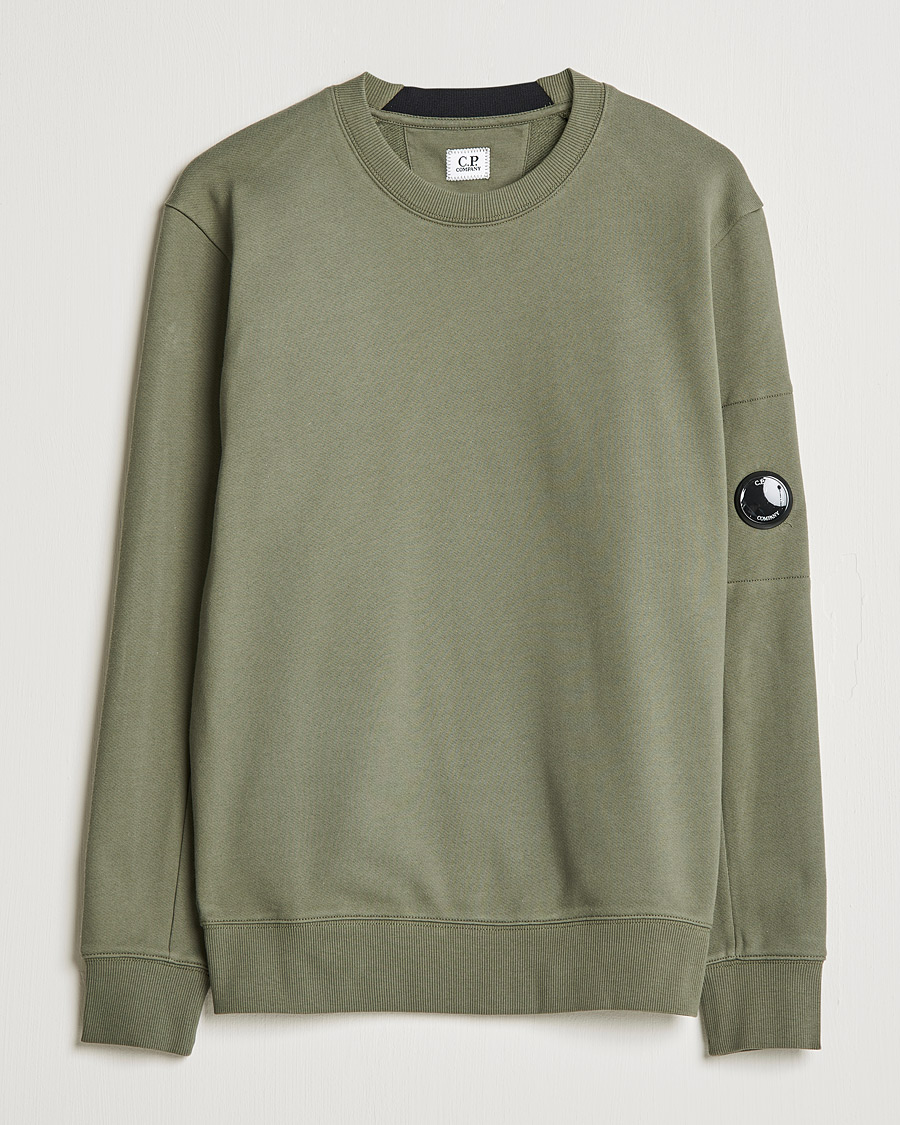 Heren | Truien | C.P. Company | Diagonal Raised Fleece Lens Sweatshirt Green