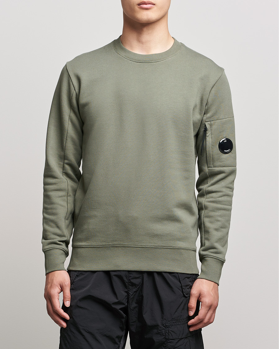 Heren | Truien | C.P. Company | Diagonal Raised Fleece Lens Sweatshirt Green