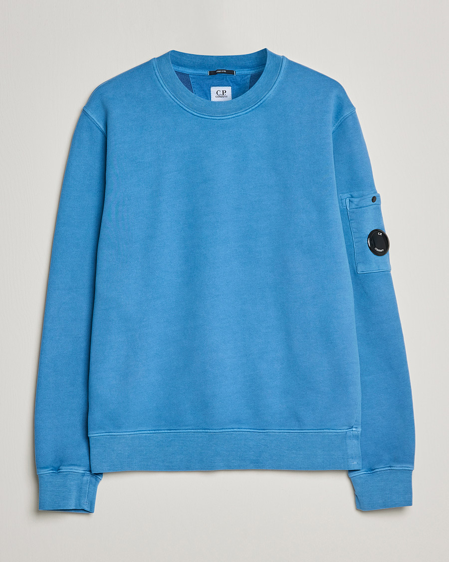 Heren | Truien | C.P. Company | Brushed Emerized Diagonal Fleece Sweat Blue