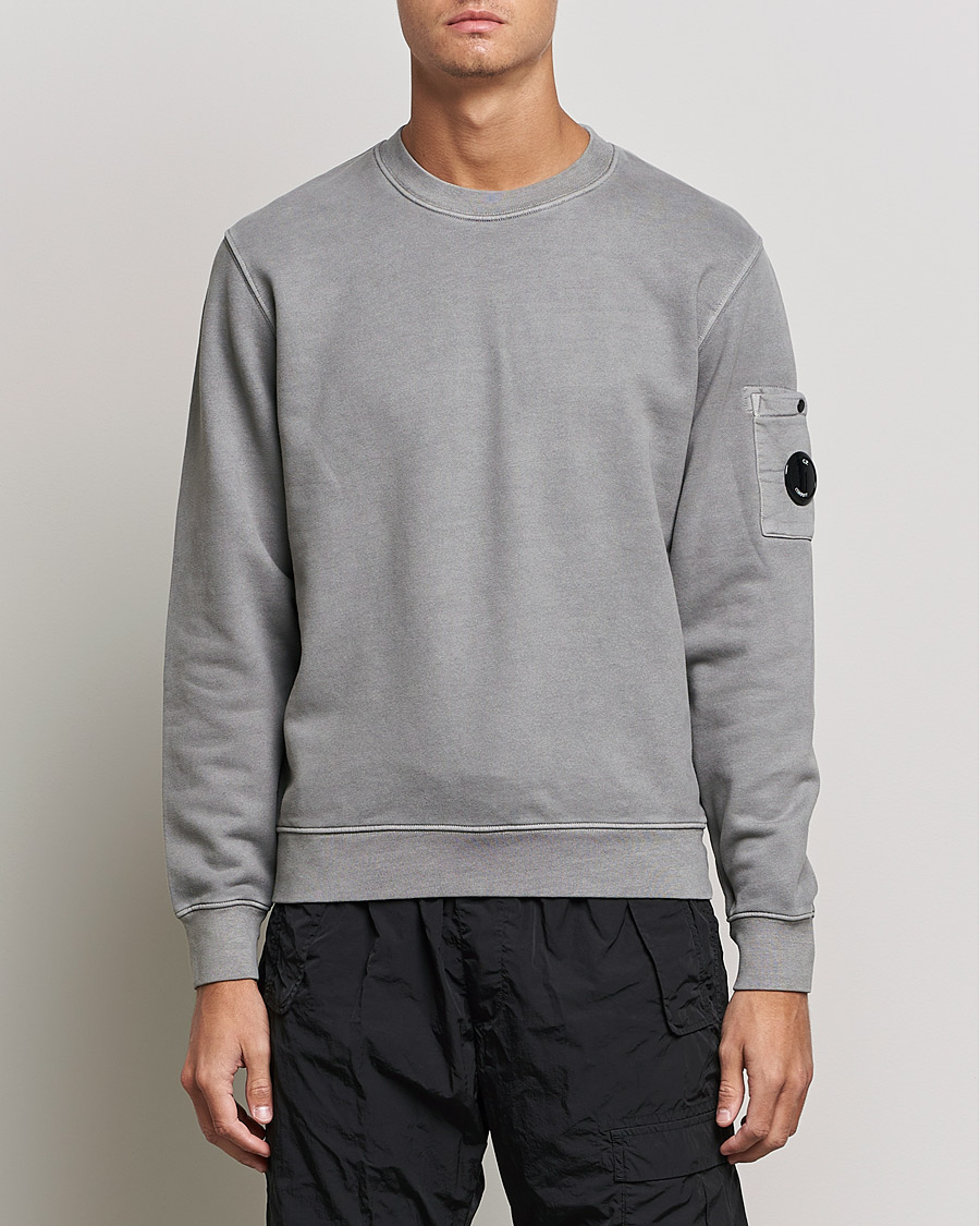 Heren | Truien | C.P. Company | Brushed Emerized Diagonal Fleece Sweat Grey