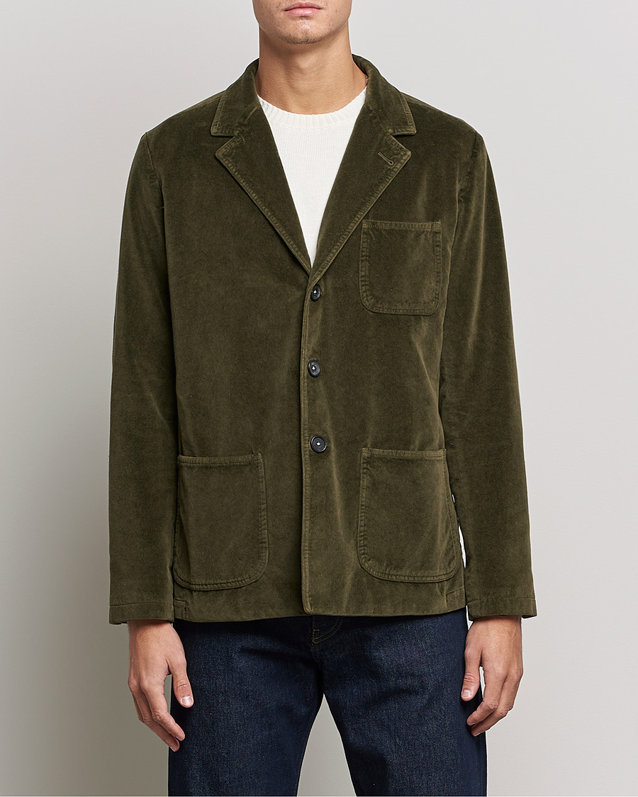 Heren | Blazers | Massimo Alba | Baglietto Velvet Jacket Military