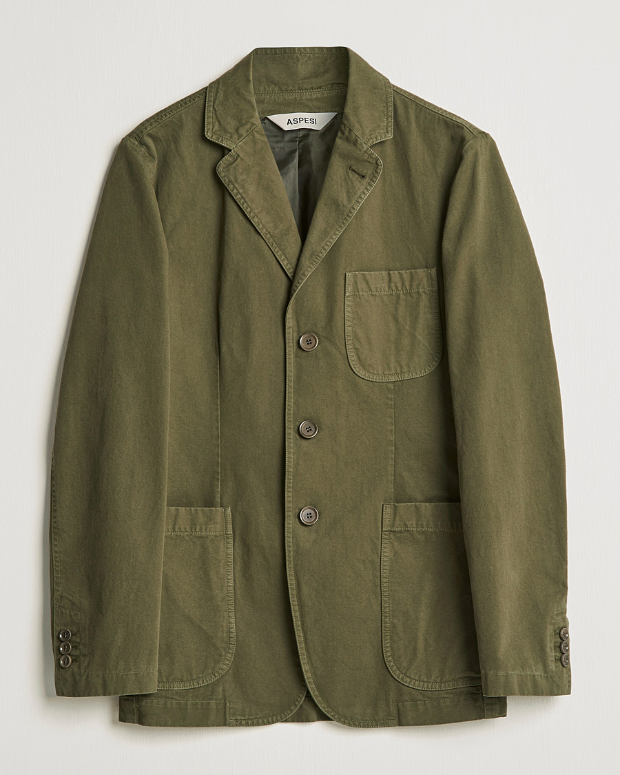 Heren | Blazers | Aspesi | Murakami Cotton Blazer Military Green