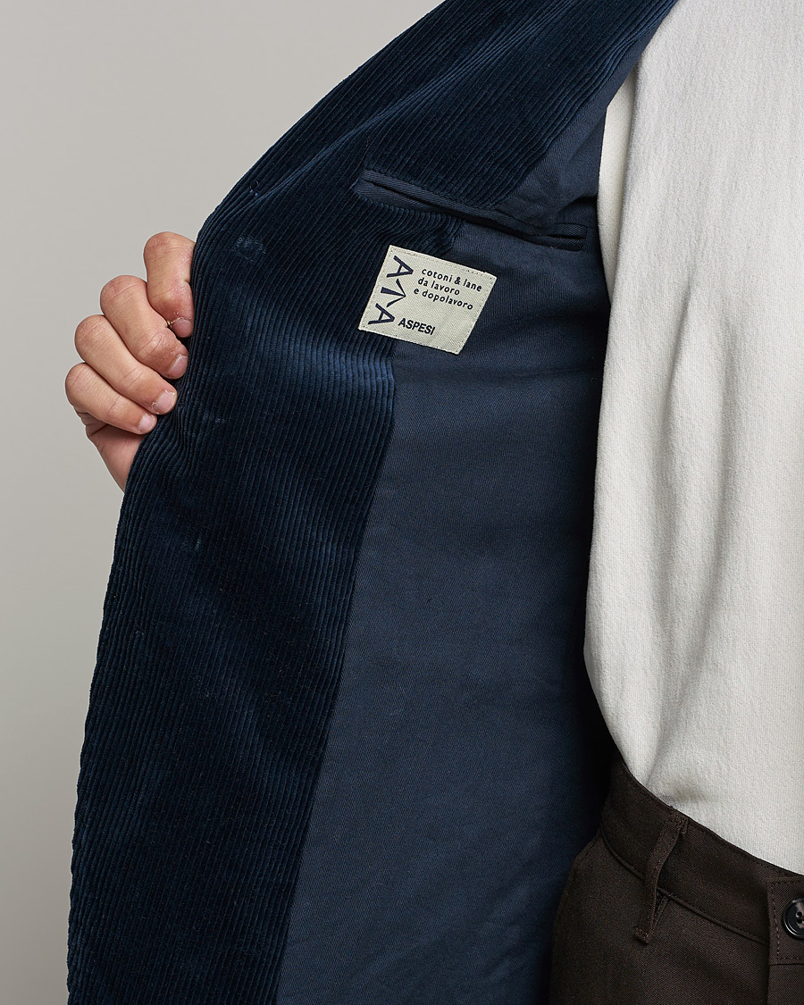 Heren | Blazers | Aspesi | Corduroy Blazer Navy
