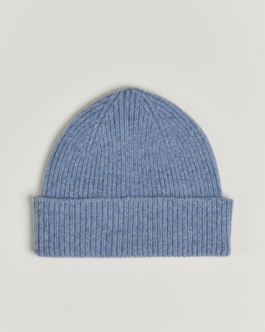 Heren | Mutsen | Le Bonnet | Lambswool/Caregora Beanie Washed Denim