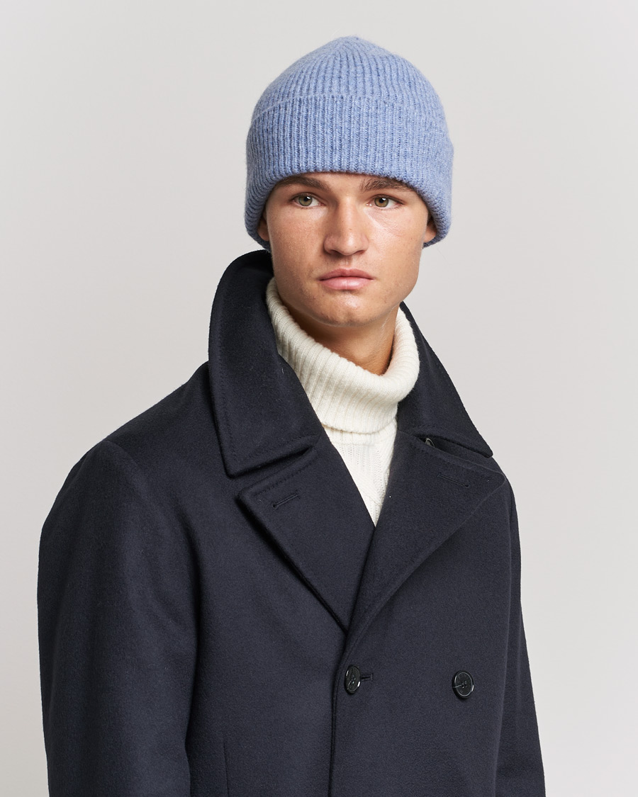 Heren | Afdelingen | Le Bonnet | Lambswool/Caregora Beanie Washed Denim