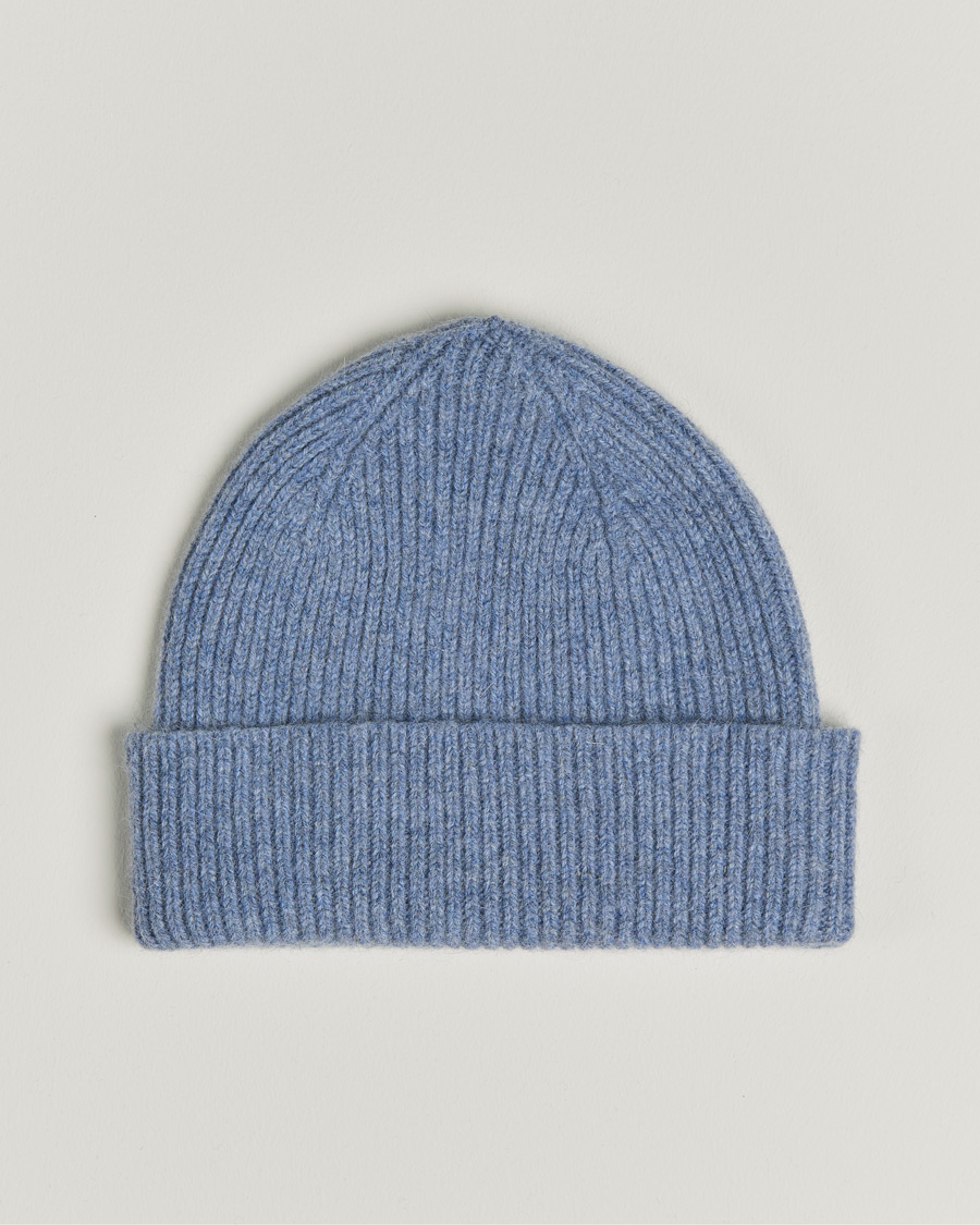 Heren | Mutsen | Le Bonnet | Lambswool/Caregora Beanie Washed Denim