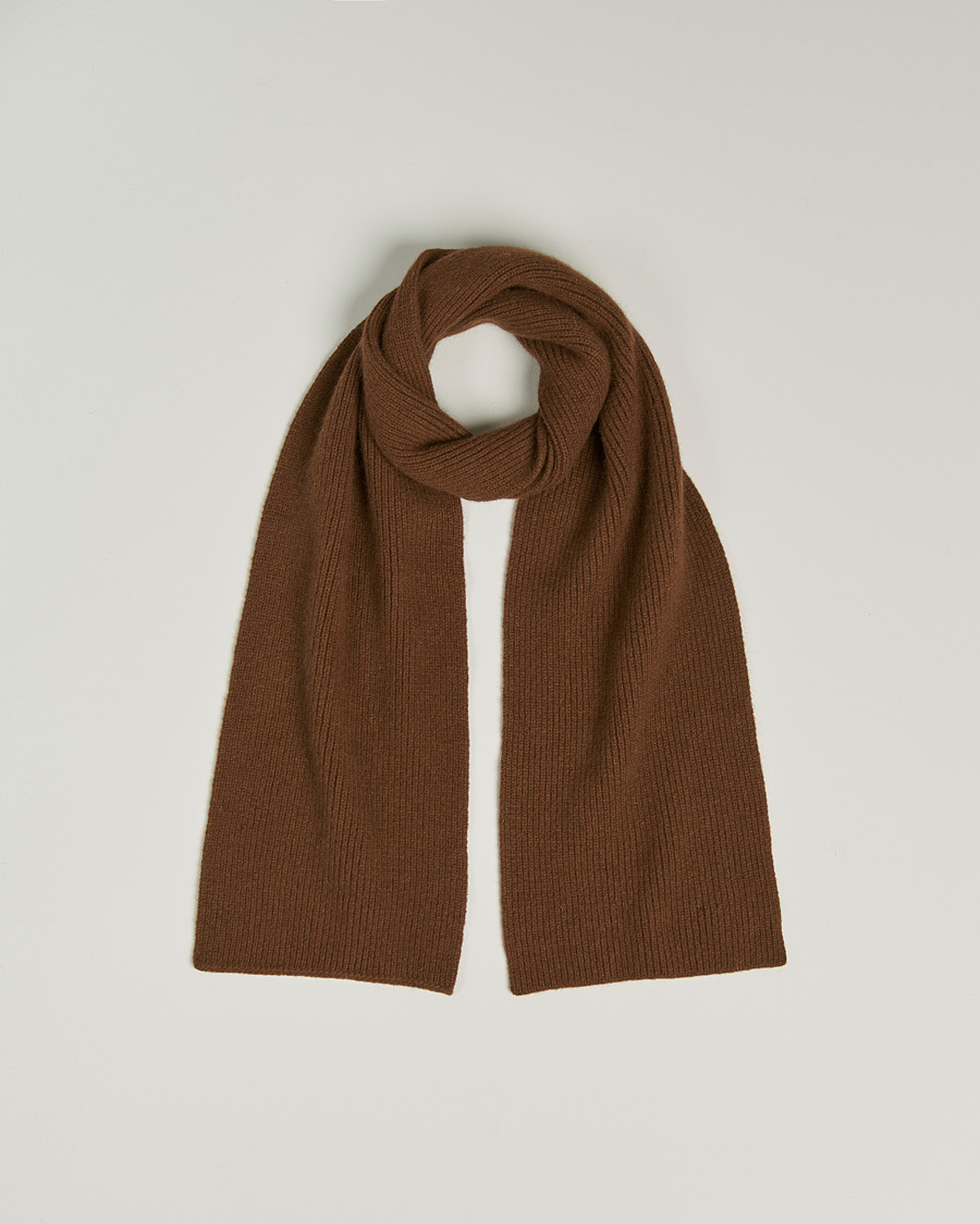 Heren | Sjaals | Le Bonnet | Lambswool/Caregora Scarf Walnut