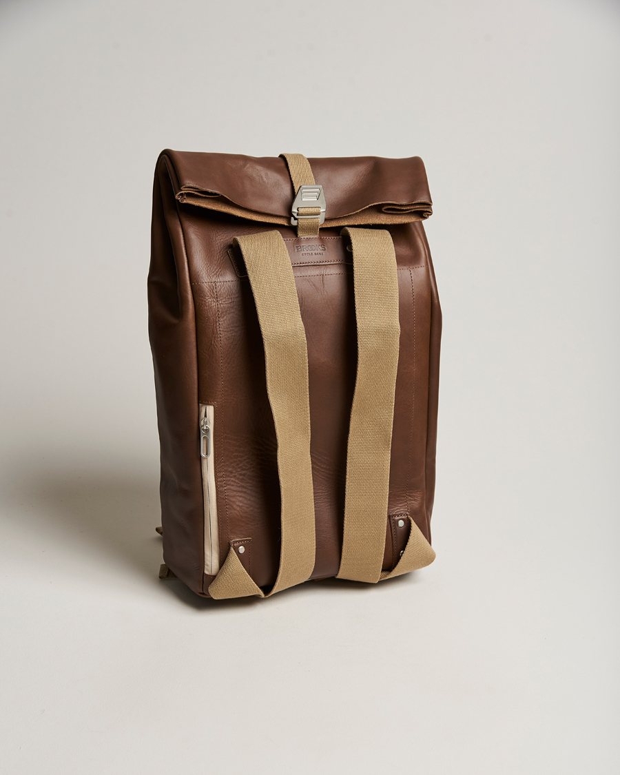 Heren | Tassen | Brooks England | Pickwick Large Leather Backpack Dark Tan