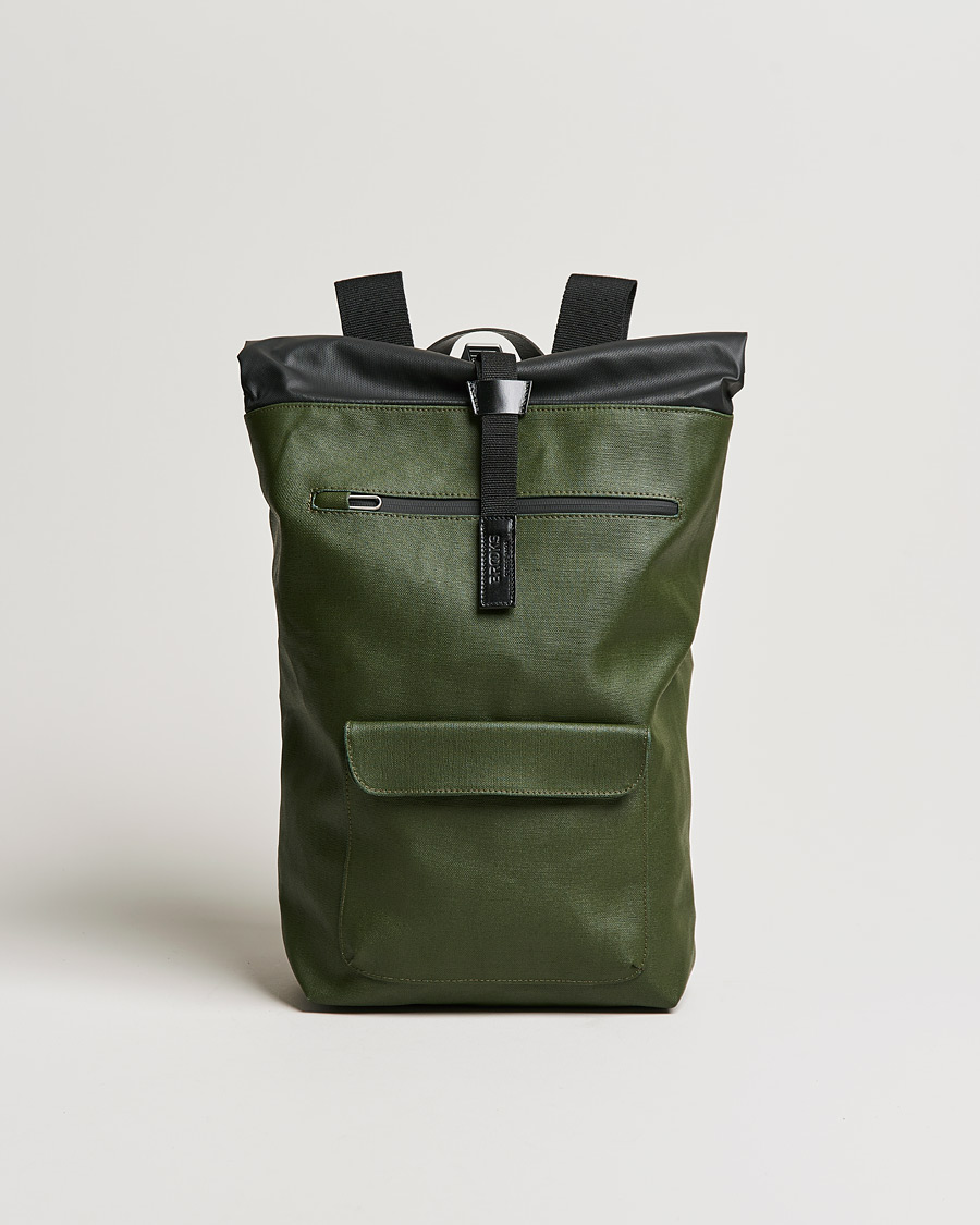 Heren | Brooks England Rivington Cotton Canvas 18L Rolltop Backpack Forest | Brooks England | Rivington Cotton Canvas 18L Rolltop Backpack Forest
