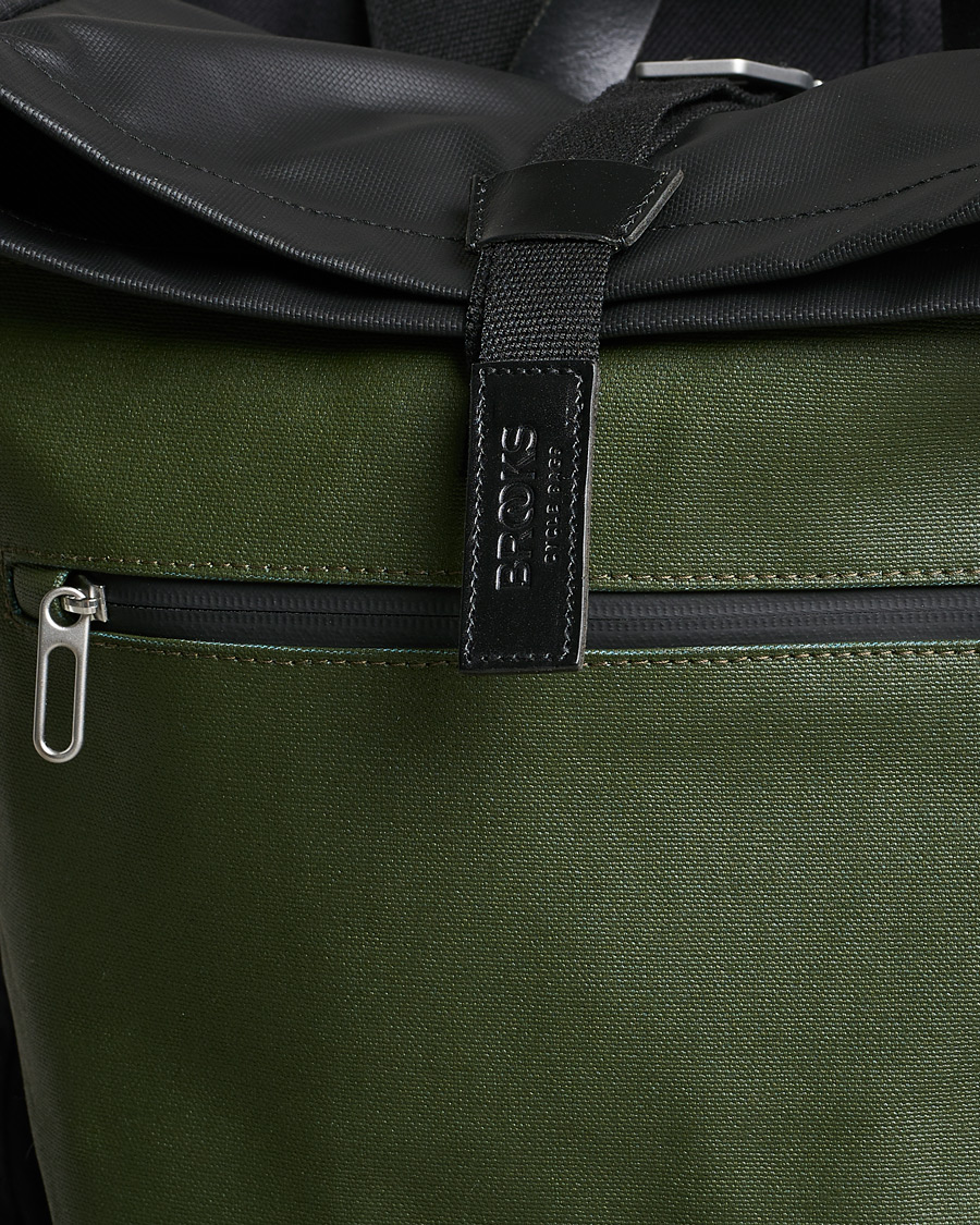 Heren | Brooks England Rivington Cotton Canvas 18L Rolltop Backpack Forest | Brooks England | Rivington Cotton Canvas 18L Rolltop Backpack Forest