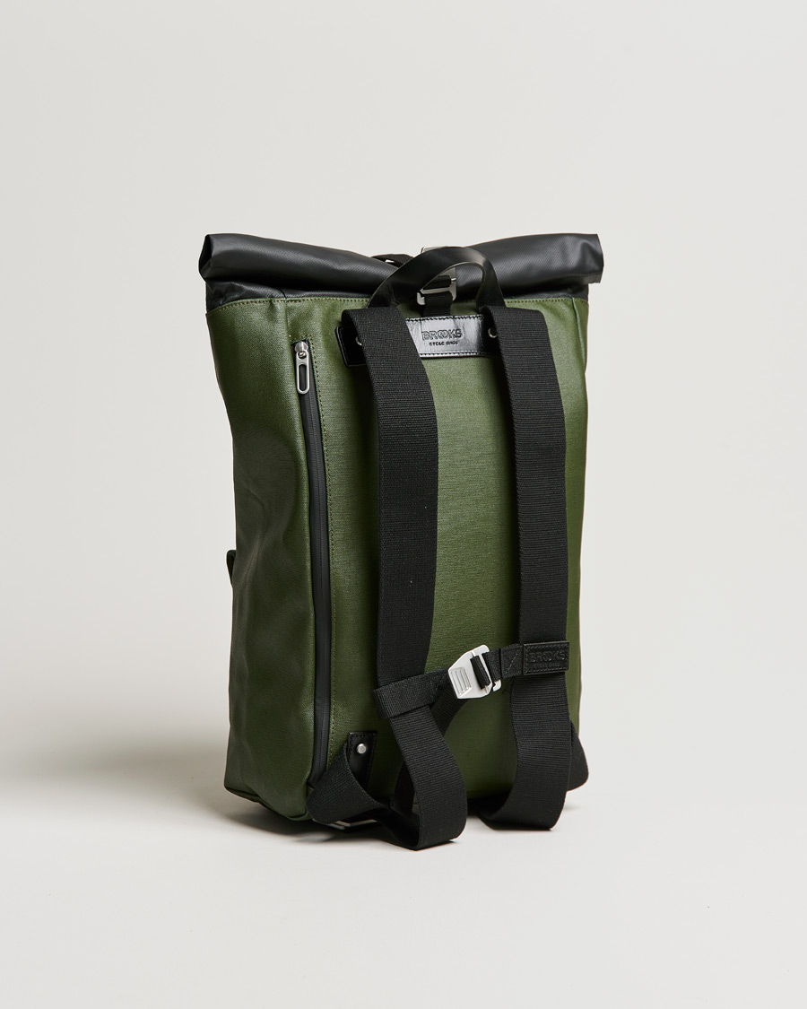 Heren | Brooks England Rivington Cotton Canvas 18L Rolltop Backpack Forest | Brooks England | Rivington Cotton Canvas 18L Rolltop Backpack Forest