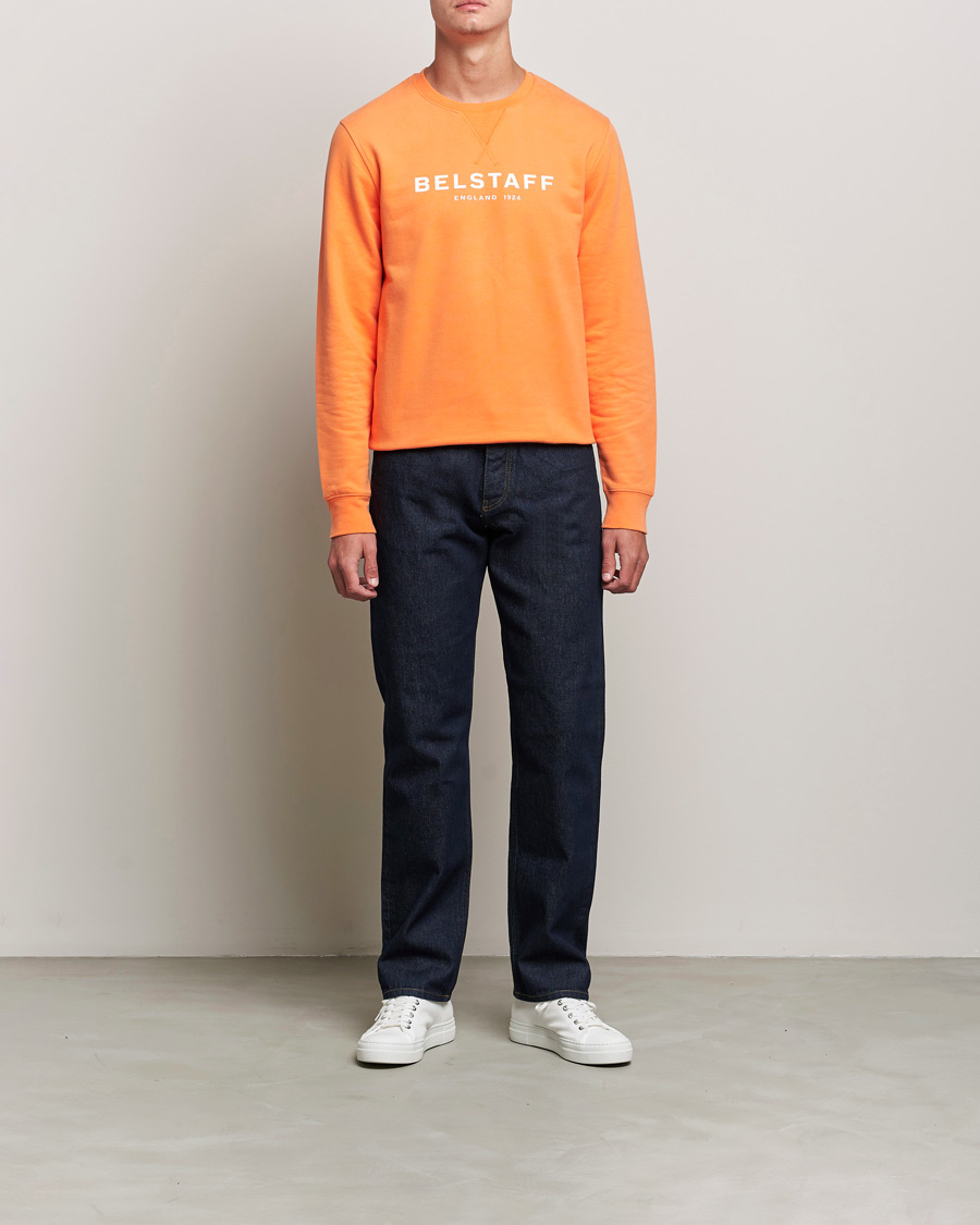 Heren | Truien | Belstaff | 1924 Crew Neck Logo Sweat Signal Orange