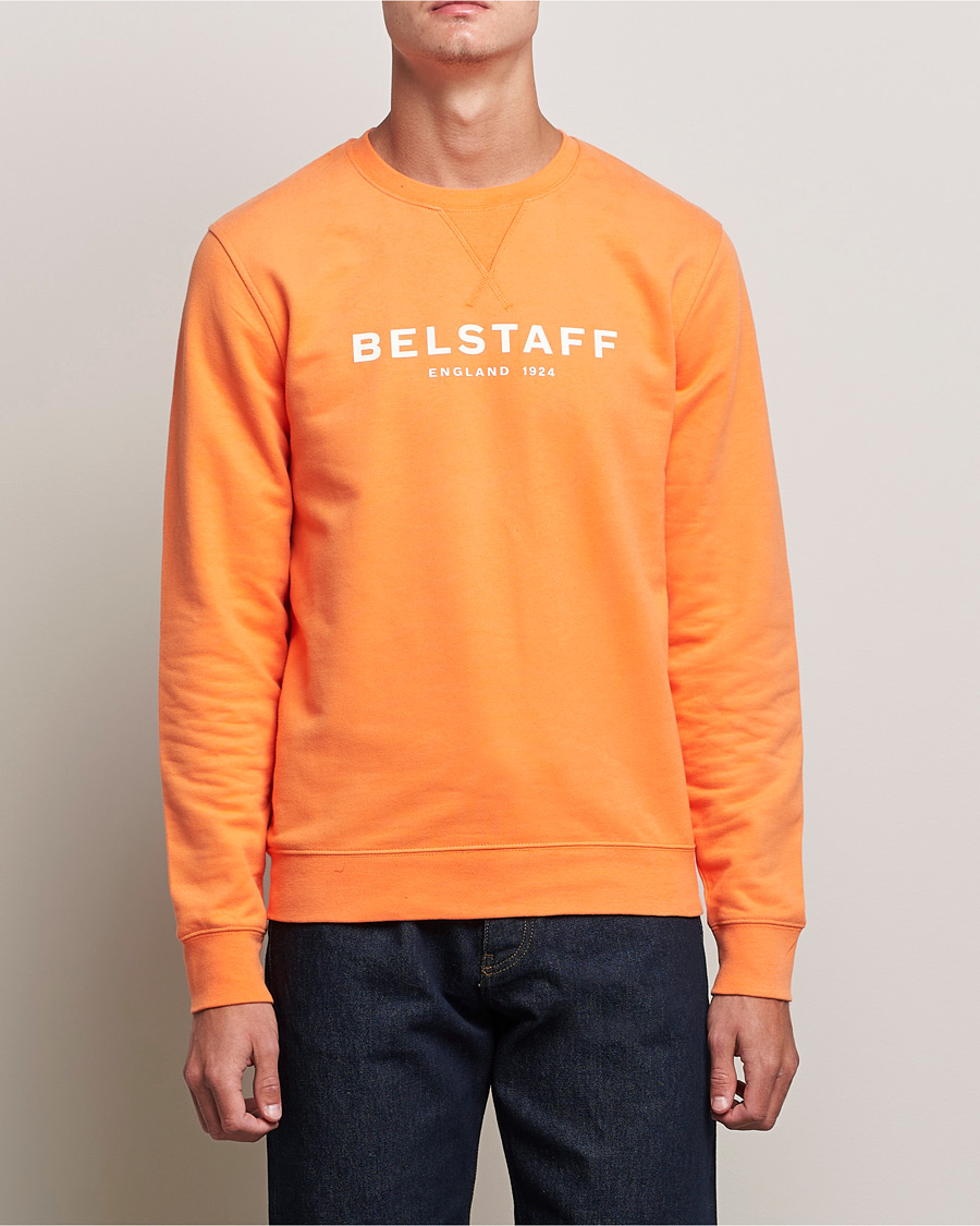 Heren | Truien | Belstaff | 1924 Crew Neck Logo Sweat Signal Orange