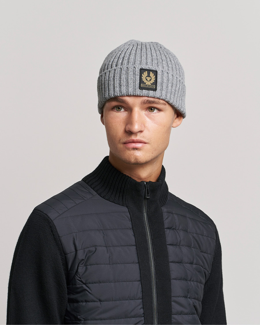 Heren |  | Belstaff | Watch Wool Beanie Pale Grey Melange