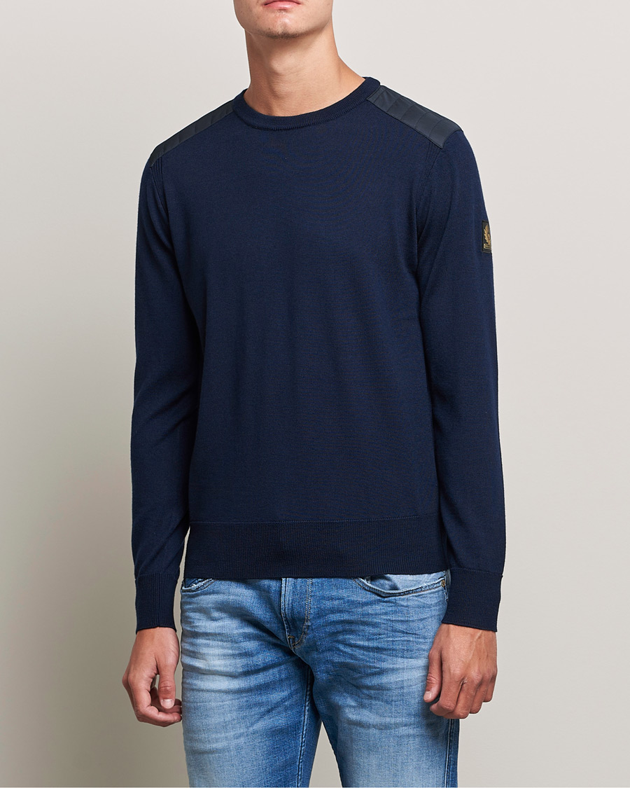 Heren | Truien | Belstaff | Kerrigan Crew Neck Merino Sweatshirt Washed Navy