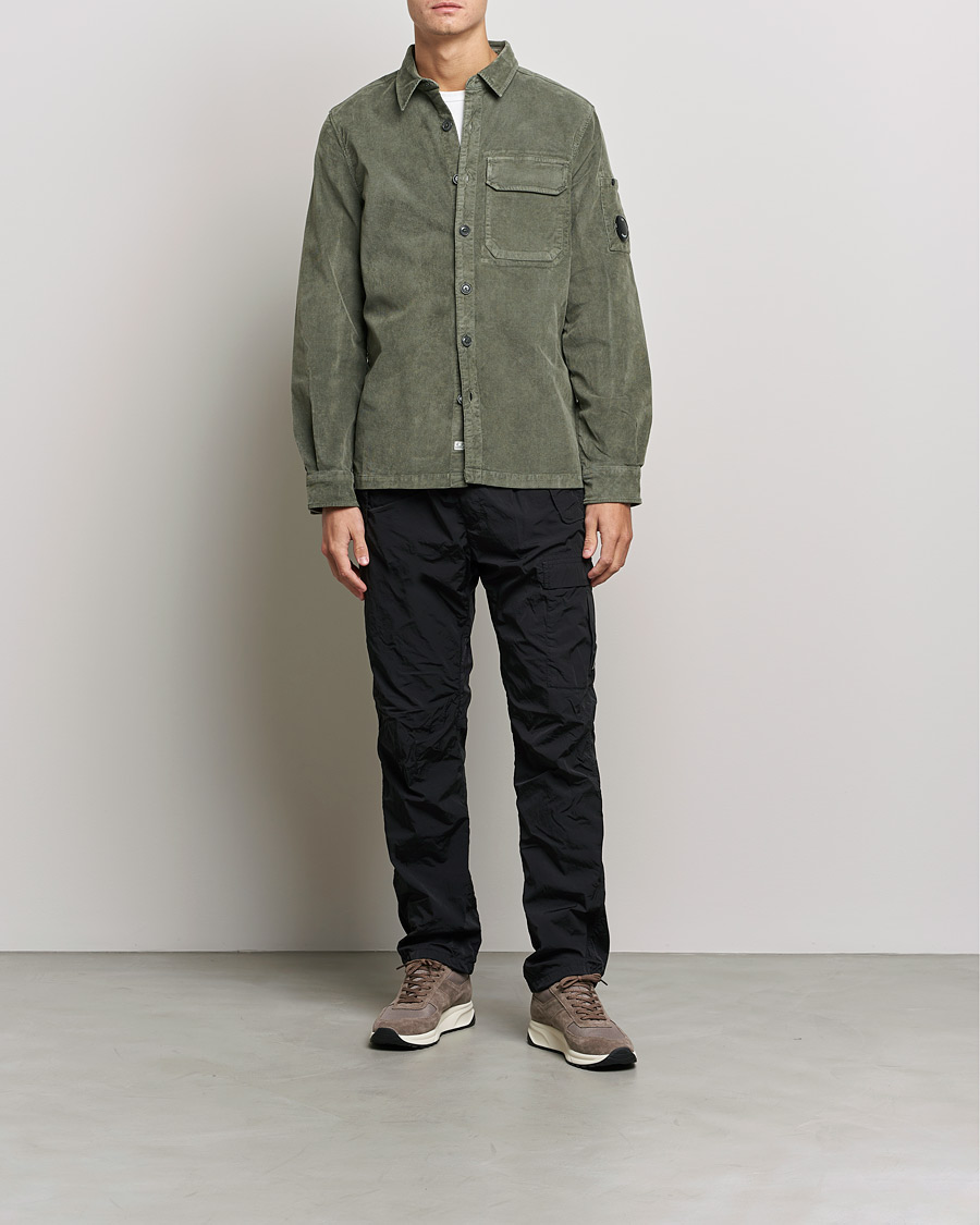 Heren | Overhemden | C.P. Company | Corduroy Lens Overshirt Olive