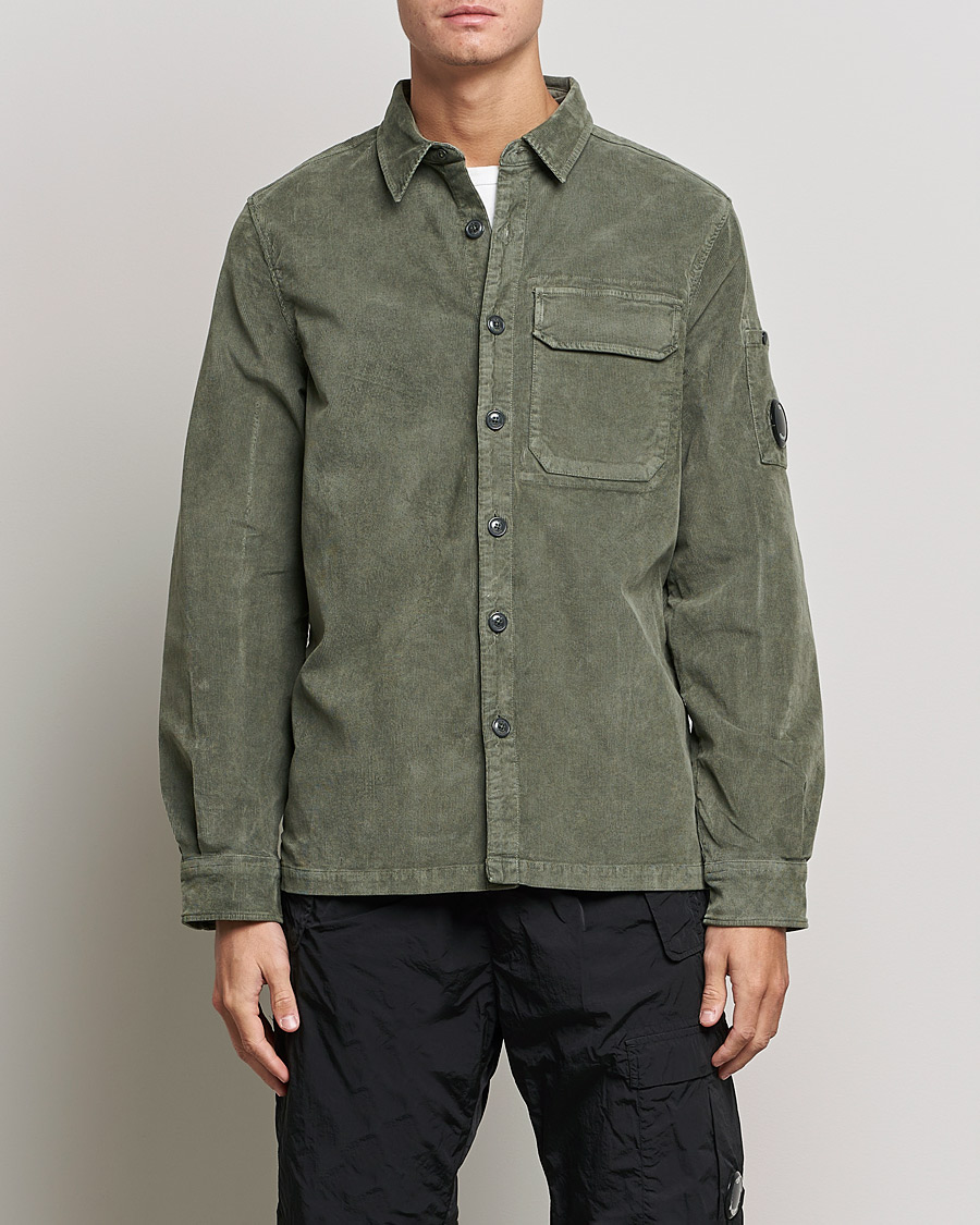 Heren | Overhemden | C.P. Company | Corduroy Lens Overshirt Olive