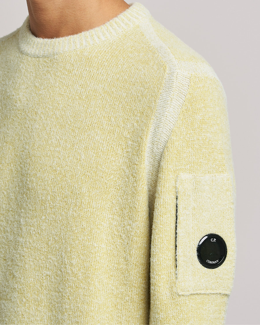 Heren | Truien | C.P. Company | Fleece Knit Lens Roundneck Yellow