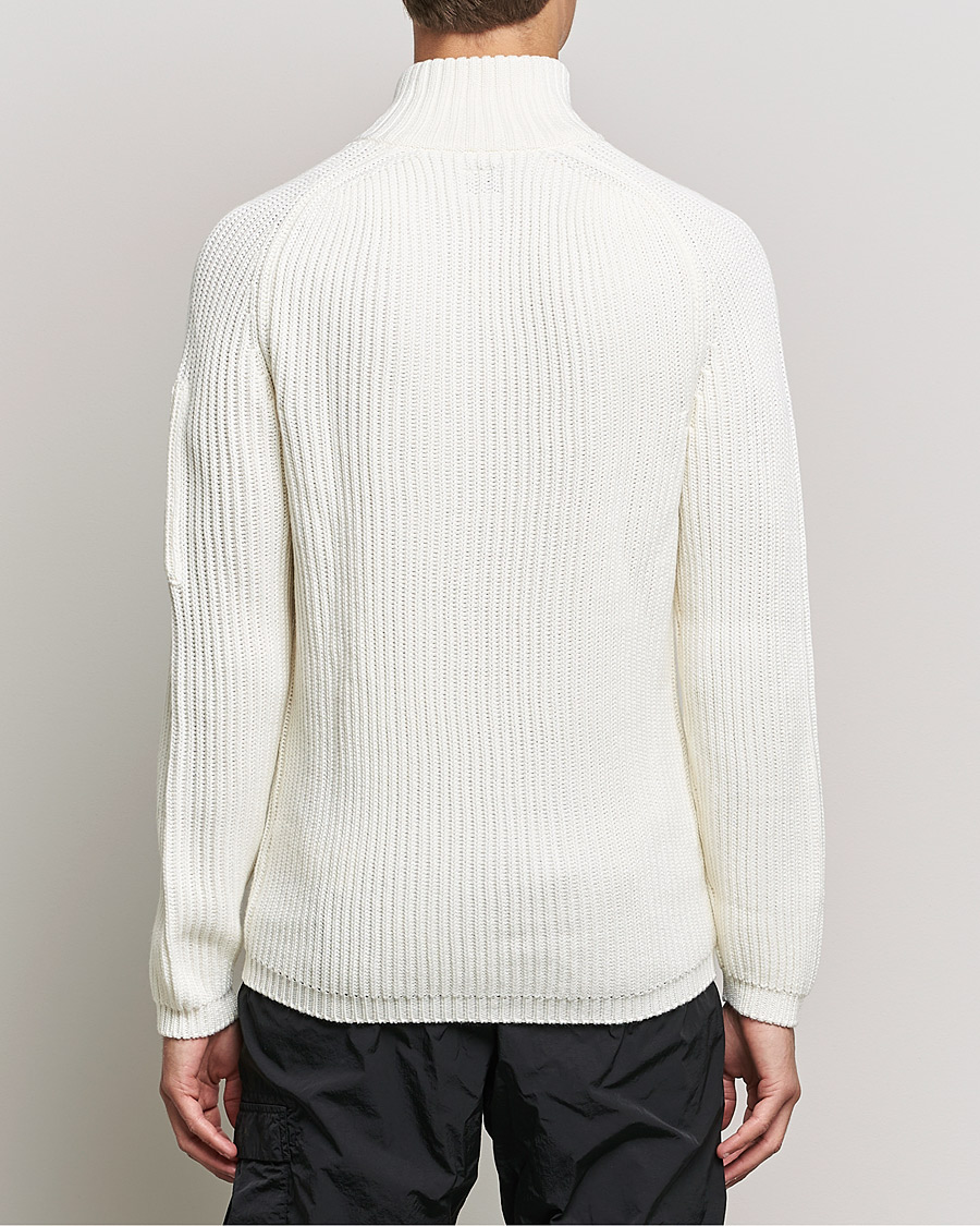 Heren | Truien | C.P. Company | Merino Wool Full Zip Lens Cardigan White
