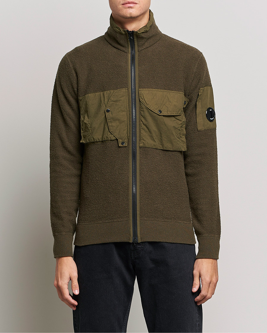 Heren | Truien | C.P. Company | Lambswool Pocket Full Zip Sweat Green