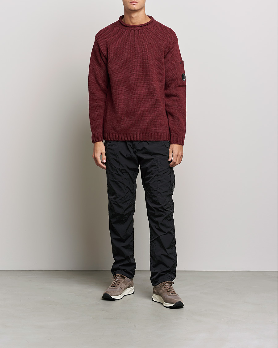 Heren | Truien | C.P. Company | Lambswool Lens Roundneck Bordeaux