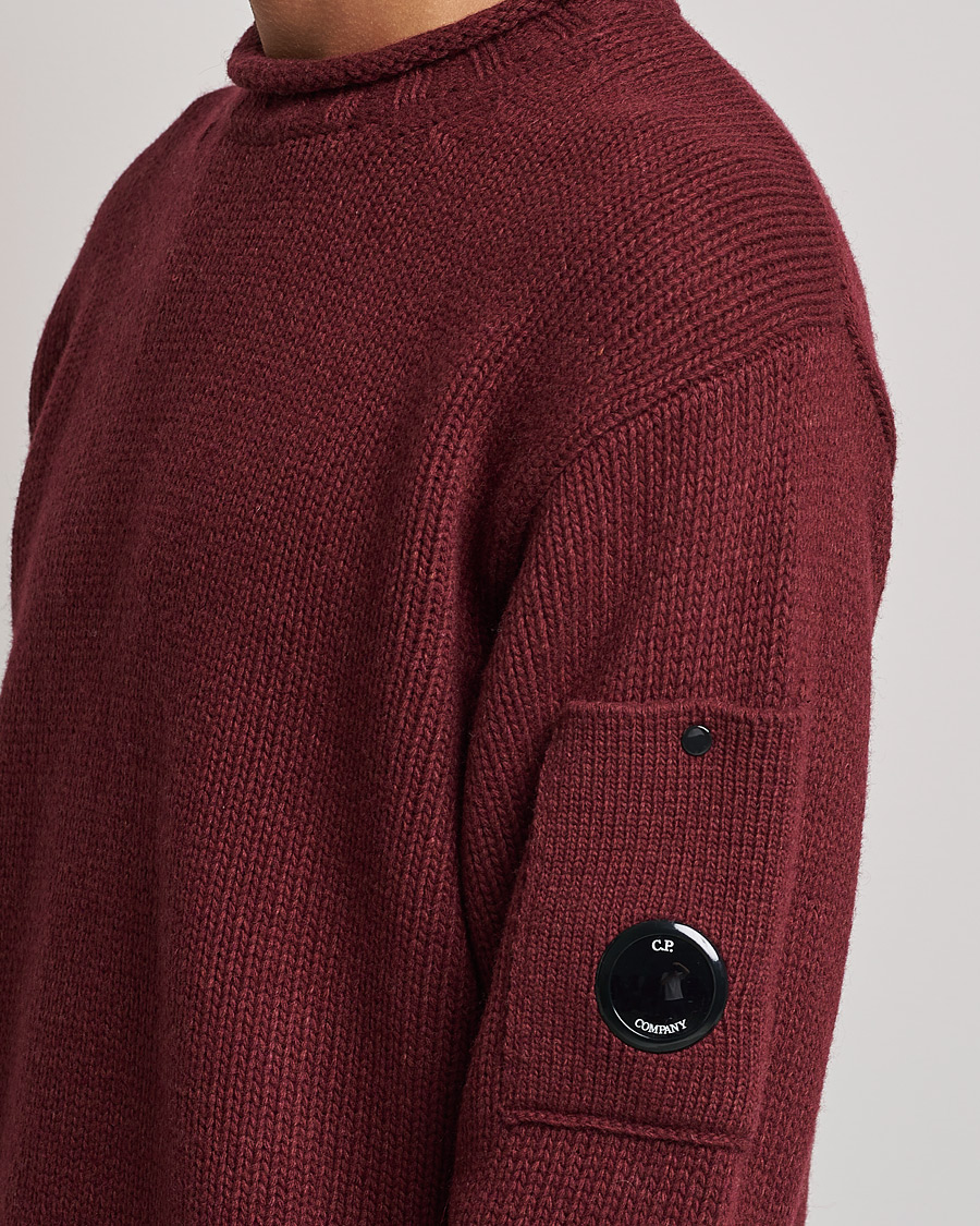 Heren | Truien | C.P. Company | Lambswool Lens Roundneck Bordeaux