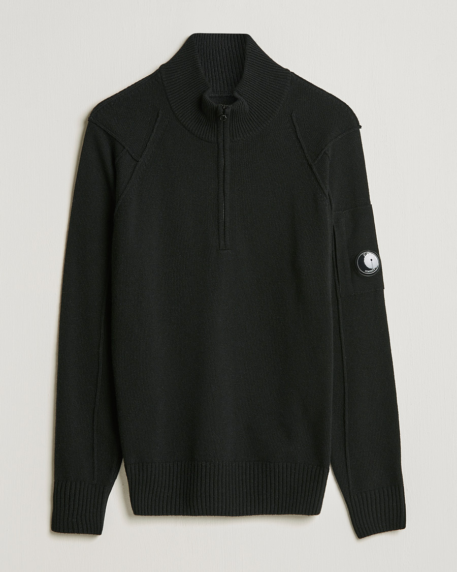 Heren | Truien | C.P. Company | Lambswool Lens Half Zip Black