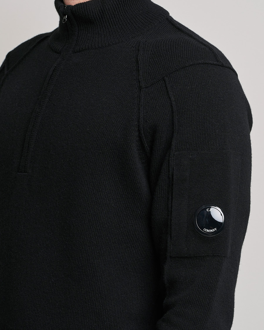 Heren | Truien | C.P. Company | Lambswool Lens Half Zip Black