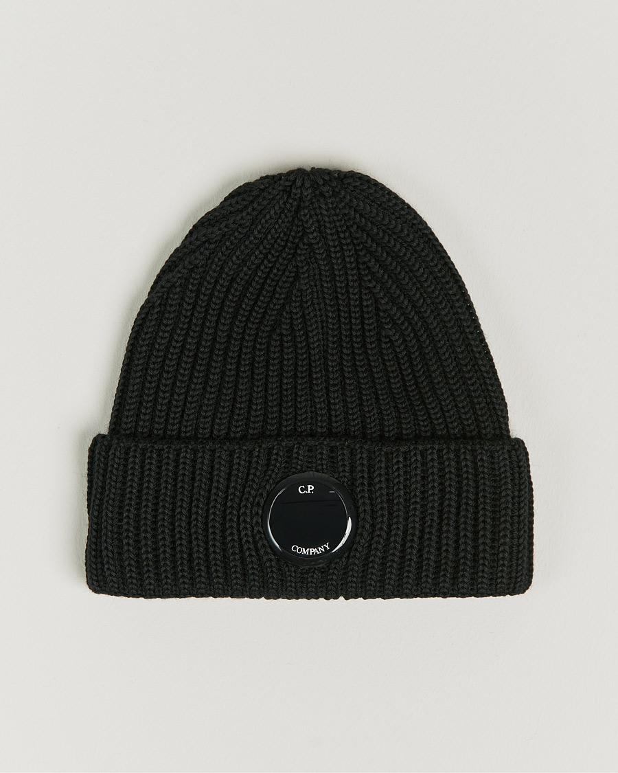 Heren | C.P. Company Knitted Merino Lens Beanie Black | C.P. Company | Knitted Merino Lens Beanie Black