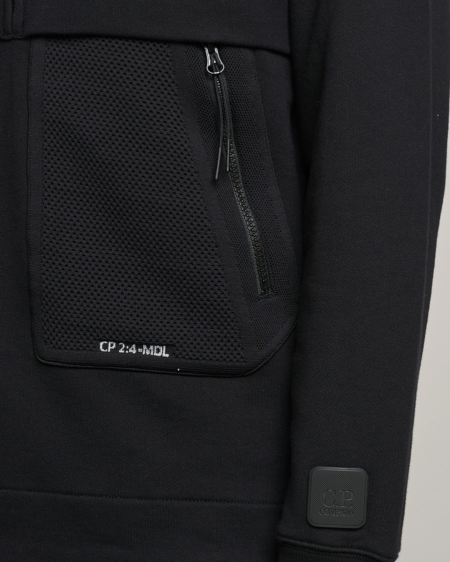 Heren | Truien | C.P. Company | Metropolis Diagonal Raised Fleece Half Zip Black