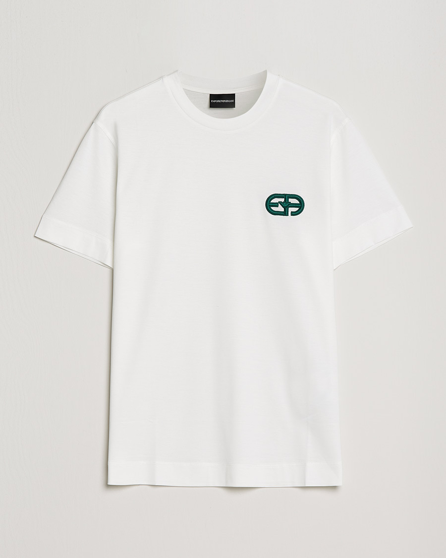 Heren | T-shirts | Emporio Armani | Cotton Tencel Tee Creme